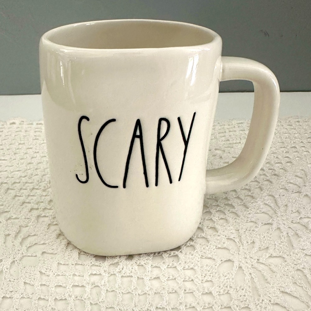 Rae Dunn Artisan Collection by Magenta SCARY White Mug #174